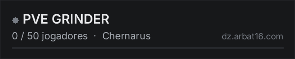 PVE GRINDER na lista de servidores de DayZ da AR16