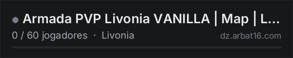 Armada PVP Livonia VANILLA | Map | Loot x2 | https://discord.gg na lista de servidores de DayZ da AR16