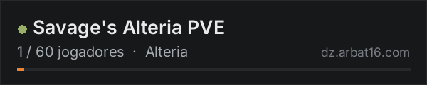 Savage's Alteria PVE na lista de servidores de DayZ da AR16