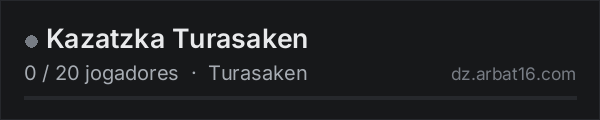 Kazatzka Turasaken na lista de servidores de DayZ da AR16