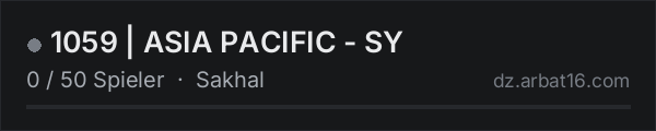 1059 | ASIA PACIFIC - SY in der DayZ-Serverliste von AR16