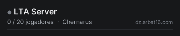 LTA Server na lista de servidores de DayZ da AR16