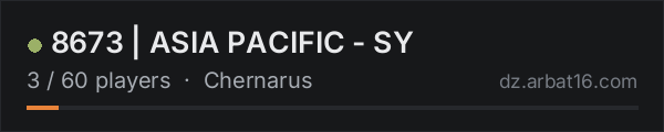 8673 | ASIA PACIFIC - SY on the AR16 DayZ server list
