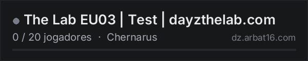 The Lab EU03 | Test | dayzthelab.com na lista de servidores de DayZ da AR16