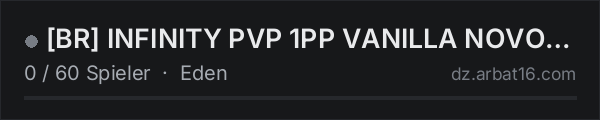 [BR] INFINITY PVP 1PP VANILLA NOVO MAPA in der DayZ-Serverliste von AR16