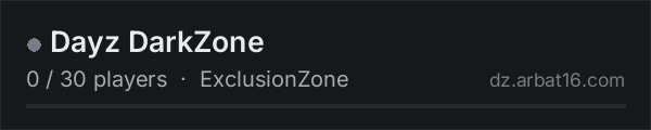 Dayz DarkZone on the AR16 DayZ server list