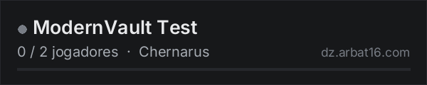 ModernVault Test na lista de servidores de DayZ da AR16