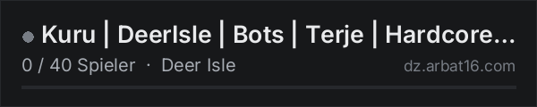 Kuru | DeerIsle | Bots | Terje | Hardcore Survival | PvP in der DayZ-Serverliste von AR16
