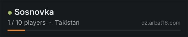 Sosnovka on the AR16 DayZ server list