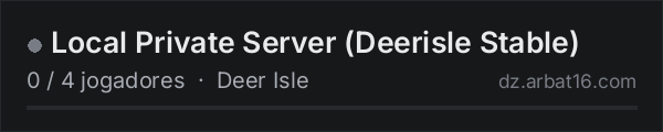 Local Private Server (Deerisle Stable) na lista de servidores de DayZ da AR16