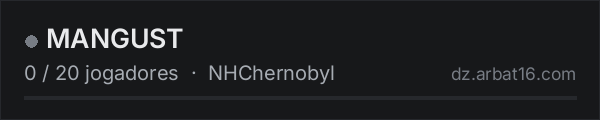MANGUST na lista de servidores de DayZ da AR16