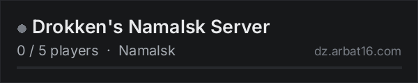 Drokken's Namalsk Server on the AR16 DayZ server list