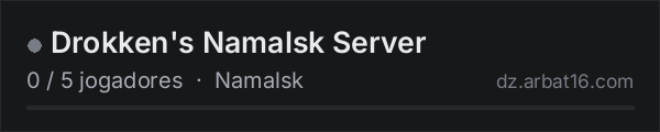 Drokken's Namalsk Server na lista de servidores de DayZ da AR16