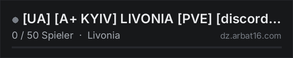 [UA] [A+ KYIV] LIVONIA [PVE] [discord.gg/g2vE6tX] in der DayZ-Serverliste von AR16