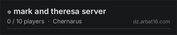 mark and theresa server on the AR16 DayZ server list