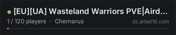 [EU][UA] Wasteland Warriors PVE|Airdrops|AI|Heli|Quest|BBP on the AR16 DayZ server list