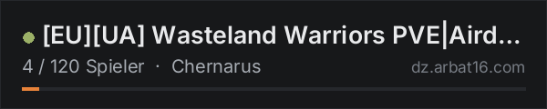 EUUA Wasteland Warriors PVE|Airdrops|AI|Heli|Quest|BBP in der DayZ-Serverliste von AR16