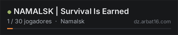 NAMALSK | Survival Is Earned na lista de servidores de DayZ da AR16