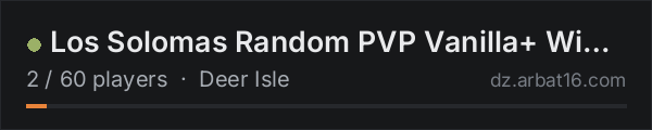 Los Solomas Random PVP Vanilla+ Wipe 12.09 on the AR16 DayZ server list