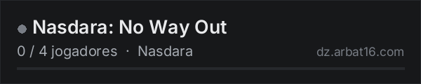 Nasdara: No Way Out na lista de servidores de DayZ da AR16