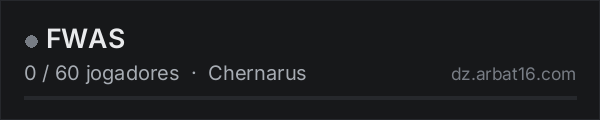 FWAS na lista de servidores de DayZ da AR16