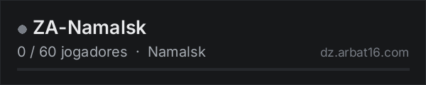 ZA-Namalsk na lista de servidores de DayZ da AR16