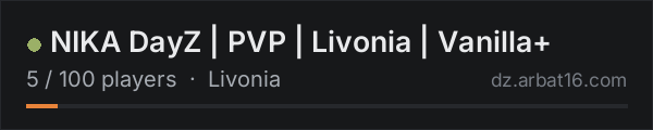 NIKA DayZ | PVP | Livonia | Vanilla+ on the AR16 DayZ server list
