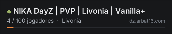 NIKA DayZ | PVP | Livonia | Vanilla+ na lista de servidores de DayZ da AR16