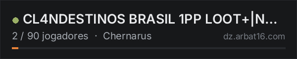 CL4NDESTINOS BRASIL 1PP LOOT+|NORAID|PVP|FULLMOD|WIPE 28/02 na lista de servidores de DayZ da AR16
