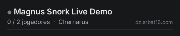 Magnus Snork Live Demo na lista de servidores de DayZ da AR16