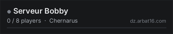Serveur Bobby on the AR16 DayZ server list