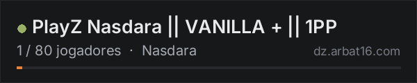 PlayZ Nasdara || VANILLA + || 1PP na lista de servidores de DayZ da AR16