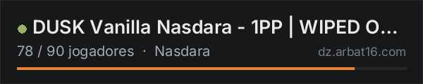 DUSK Vanilla Nasdara - 1PP | WIPED OCT 15 | NO MODS na lista de servidores de DayZ da AR16