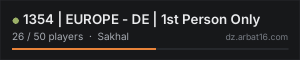 1354 | EUROPE - DE | 1st Person Only on the AR16 DayZ server list