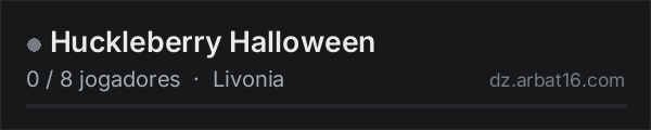 Huckleberry Halloween na lista de servidores de DayZ da AR16