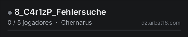 8_C4r1zP_Fehlersuche na lista de servidores de DayZ da AR16