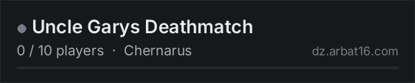 Uncle Garys Deathmatch on the AR16 DayZ server list