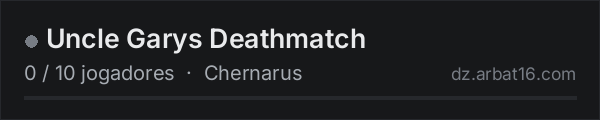 Uncle Garys Deathmatch na lista de servidores de DayZ da AR16