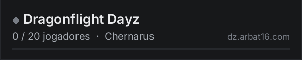 Dragonflight Dayz na lista de servidores de DayZ da AR16