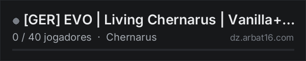 [GER] EVO | Living Chernarus | Vanilla+Mods | 1PP | PVP na lista de servidores de DayZ da AR16