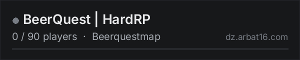 BeerQuest | HardRP on the AR16 DayZ server list