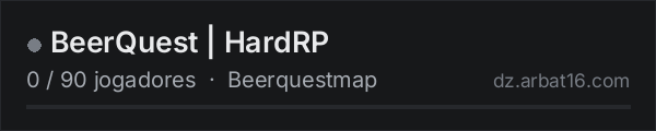 BeerQuest | HardRP na lista de servidores de DayZ da AR16