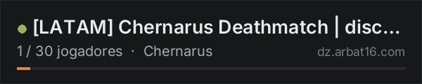 LATAM Chernarus Deathmatch | Rondas 15 min | 1PP | JTosman na lista de servidores de DayZ da AR16