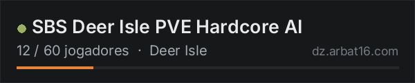SBS Deer Isle PVE Hardcore AI na lista de servidores de DayZ da AR16