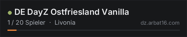 DE DayZ Ostfriesland Vanilla in der DayZ-Serverliste von AR16