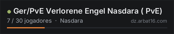 Ger/PvE Verlorene Engel Nasdara ( PvE) na lista de servidores de DayZ da AR16