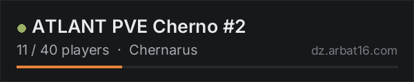 ATLANT PVE Cherno #2 on the AR16 DayZ server list