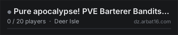 Pure apocalypse! PVE Barterer Bandits Skill Moonshine Cars on the AR16 DayZ server list