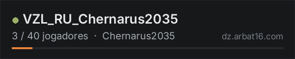 VZL_RU_Chernarus2035 na lista de servidores de DayZ da AR16