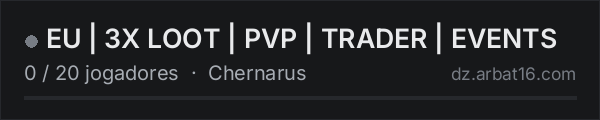 EU | 3X LOOT | PVP | TRADER | EVENTS na lista de servidores de DayZ da AR16